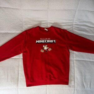 Minecraft Chicken TNT Red Sweatshirt – L Pullover Fleece, Official Graphic